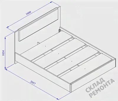 Кровать двуспальная Столплит Мальта СБ-3270, белый/дуб гамильтон-0