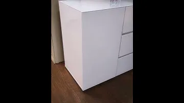 Комод Даймонд белый глянец со стеклянными фасадами