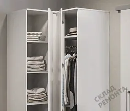 Шкаф угловой Столплит, двухстворчатый, Леон СБ-3365, белый