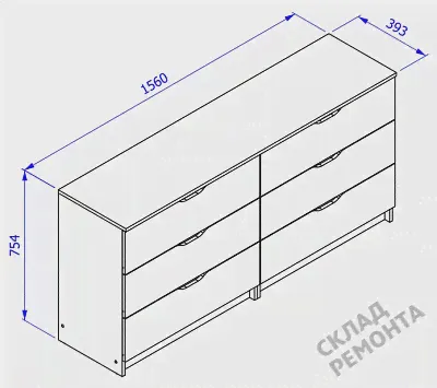 Комод Столплит, Бруклин СБ-3252/1, белый-0