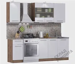 Кухонный гарнитур Столплит, Элен вишня мадера/белый глянец