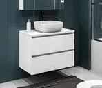 Столешница для тумбы в ванной СТОЛПЛИТ, Люкс СБ-3167, белая, 2x80x46 см