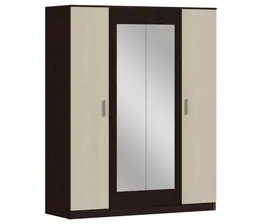 Шкаф СТОЛПЛИТ, Уют СБ-2750/1, 4-х дверный с зеркалами, венге, 160*200*57 см