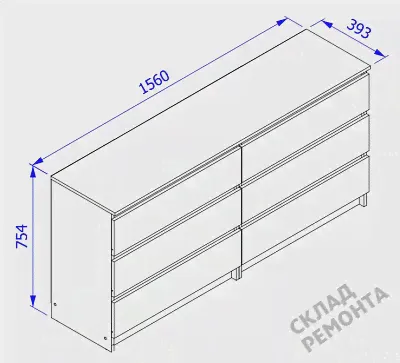 Комод Столплит, Леон СБ-3289, белый