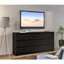 Комод столплит Леон СБ-3289 с 6 ящиками, без ручек, Венге 156x75x39 см