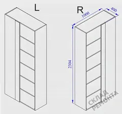 Шкаф пристыковочный Столплит, одностворчатый, Милан СБ-3258 FZ, серый