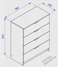 Комод Столплит, Бруклин СБ-3250, диамант серый